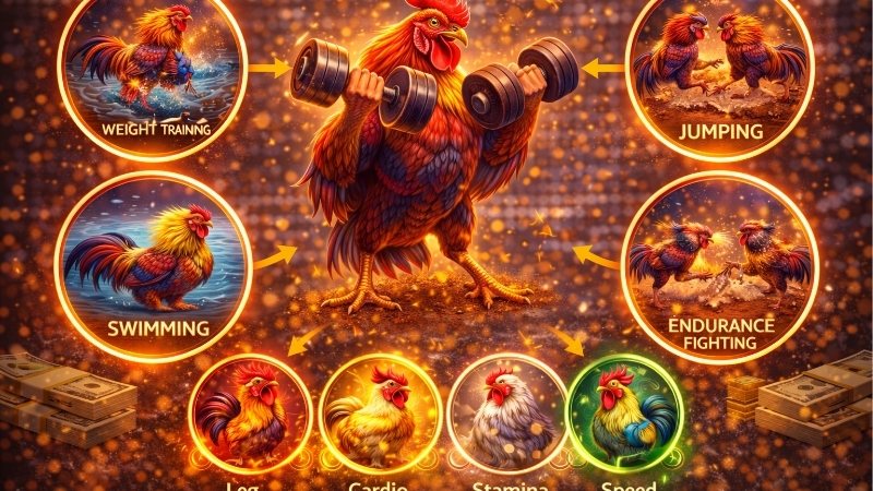 Bài tập thể lực gà đá: Kỹ thuật vần hơi, chạy lồng giúp tăng đòn 2 bai-tap-the-luc-ga-da
